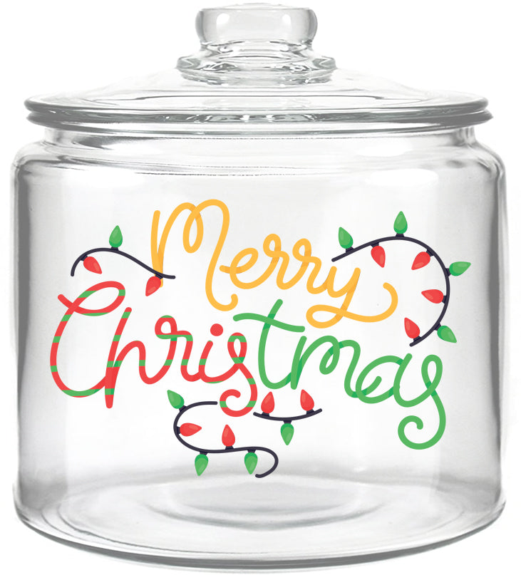 Glass Christmas Cookie Jar - State Jar Preference in Comments at Checkout